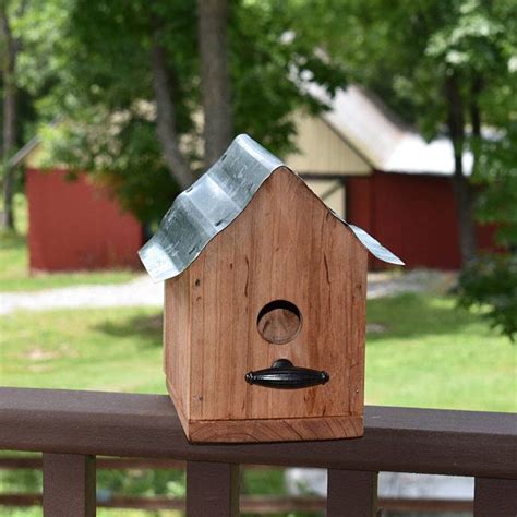 wooden bird houses metal roof waifair|metal bird houses for sale.